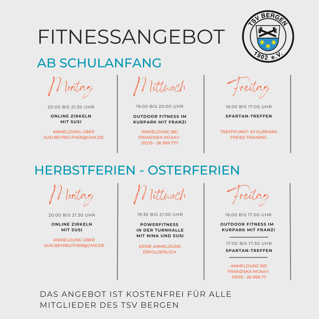 Fitnessangebot TSV Bergen