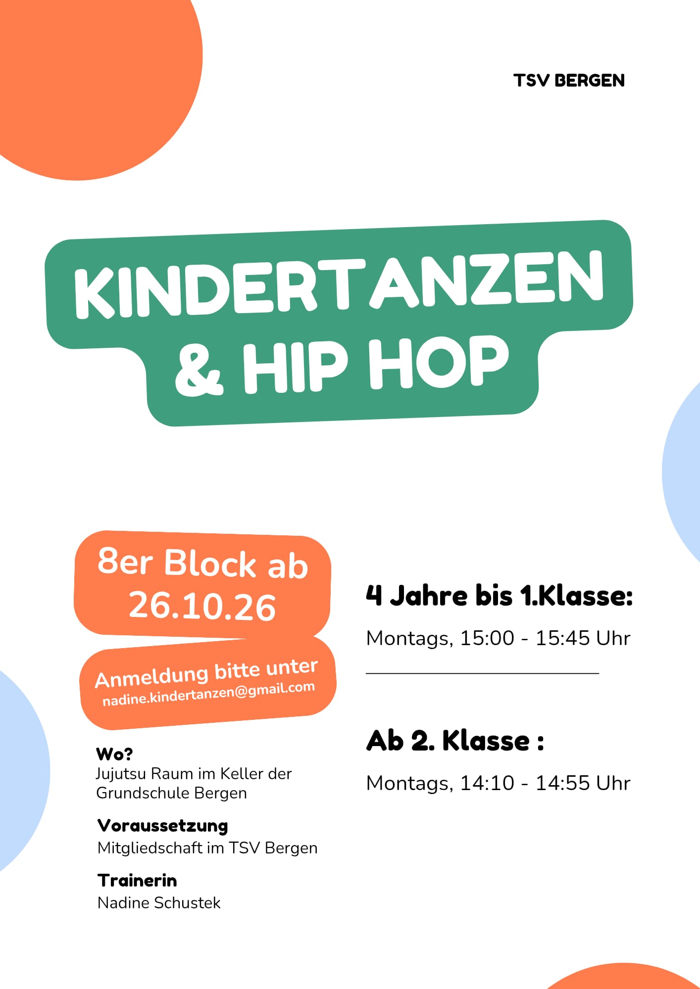 Kindertanz und Hip Hip